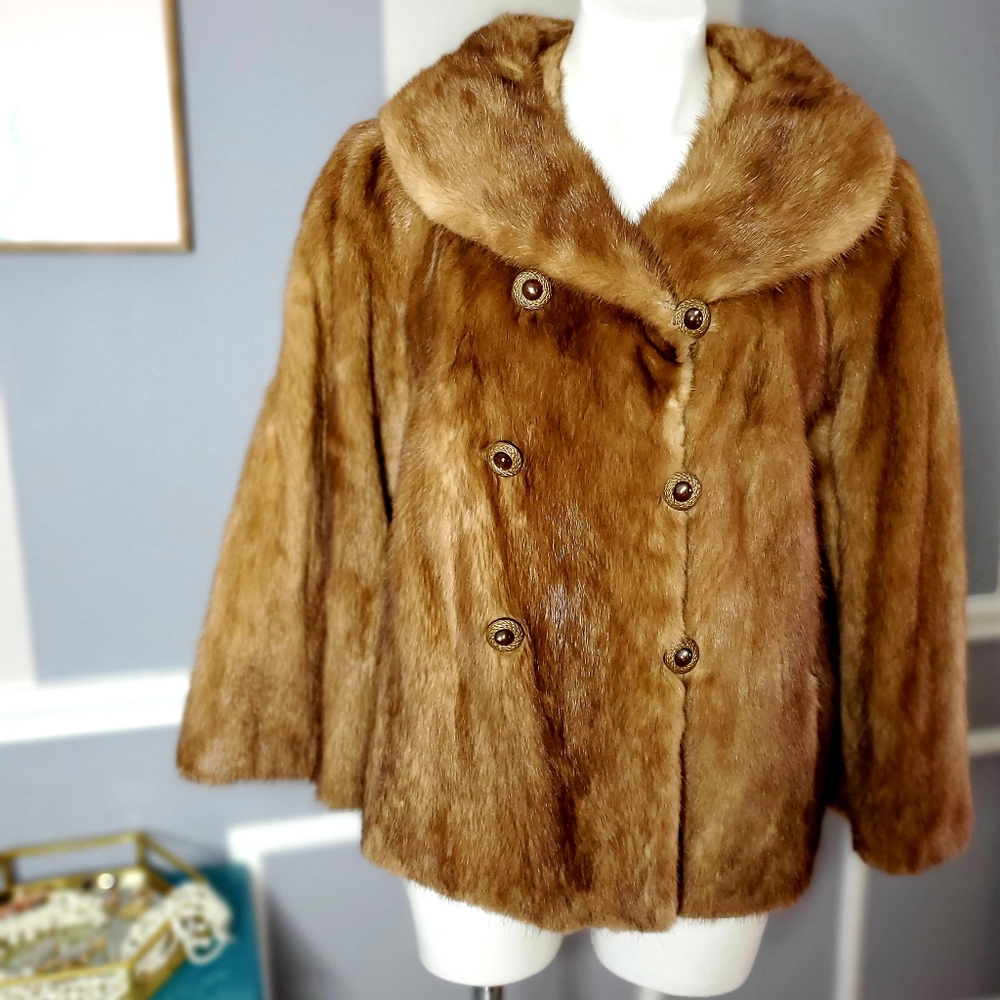 Vintage Mink Fur Coat l 40s/50s Fur Coat l Fur M/L